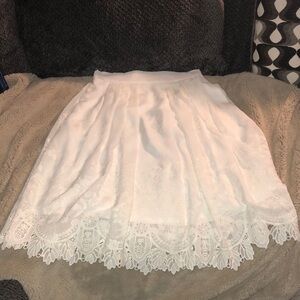 NY&CO Eva Mendes white lace skirt, size XS